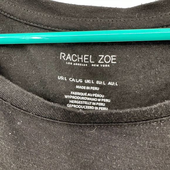 Rachel Zoe size large black short sleeve t-shirt made in peru - Picture 4 of 4